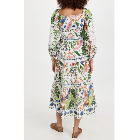 FARM Rio Summer Garden Embroidered Midi | Sz M - Picture 2 of 9